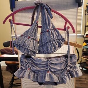 BETSEY JOHNSON Bikini Swimsuit with Matching Cover Up Dress- Retro!